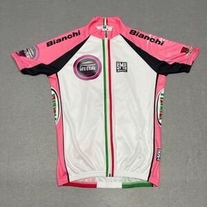 Santini Bianchi Cycling Jersey Mens Large Gran Fondo Giro d'Italia LA Pasadena